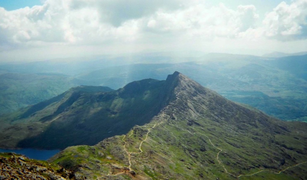 view of Crib Goch - an arete in Snowdonia