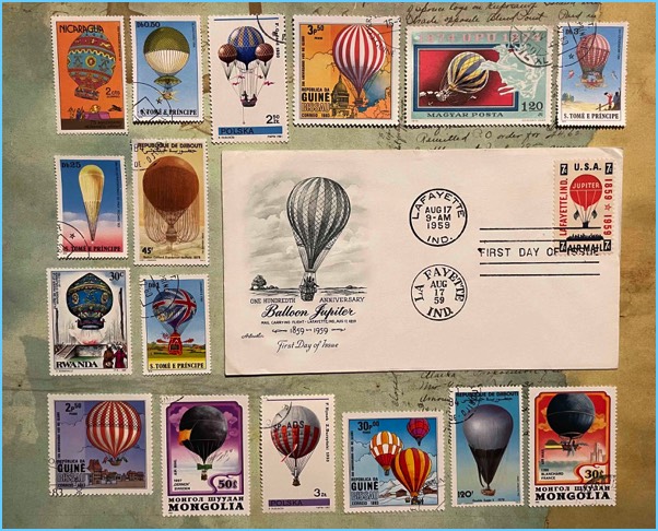 Hot air balloon stamps