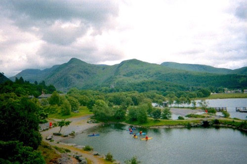 photo of kayaking students on Llyn Padarn, North Wales