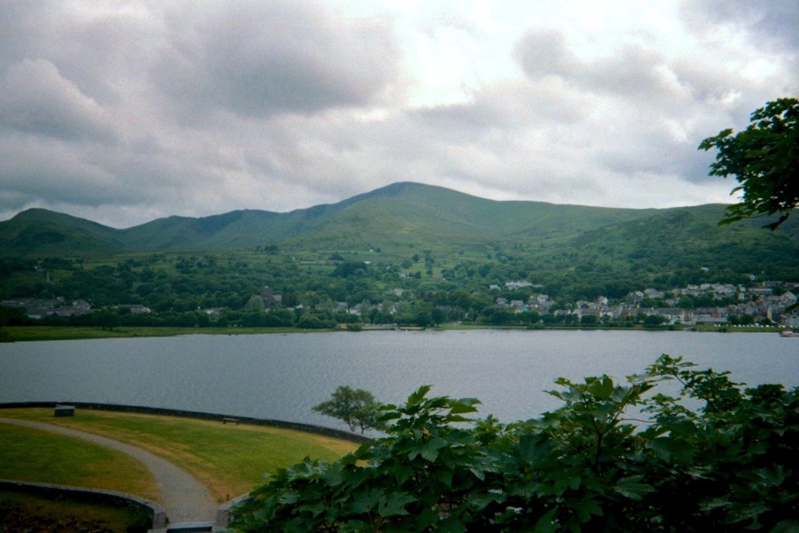 View of Llanberis and Llyn Padarn from the foothills of Snowdonia